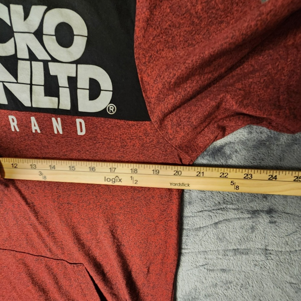Ecko Unltd Short Sleeve Hoodie Mens Medium Red Black Rhino Jersey Pullover - Picture 7 of 8